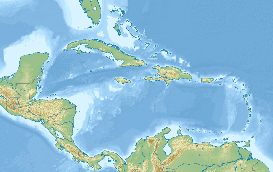 Foto fra Anguilla – Relief Map of Caribbean