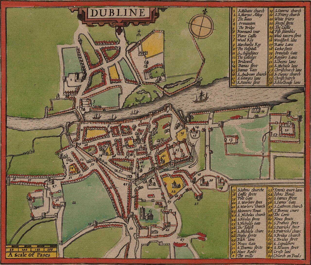 Foto fra Dublin, Irland – Dublin in 1610 - reprint of 1896